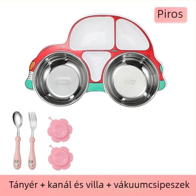 Chongsheng Gyermekeknek készült étkezőtál rozsdamentes acélból, rajzfilm stílus, friss és aranyos dizájn, 12 hónapos vagy idősebb