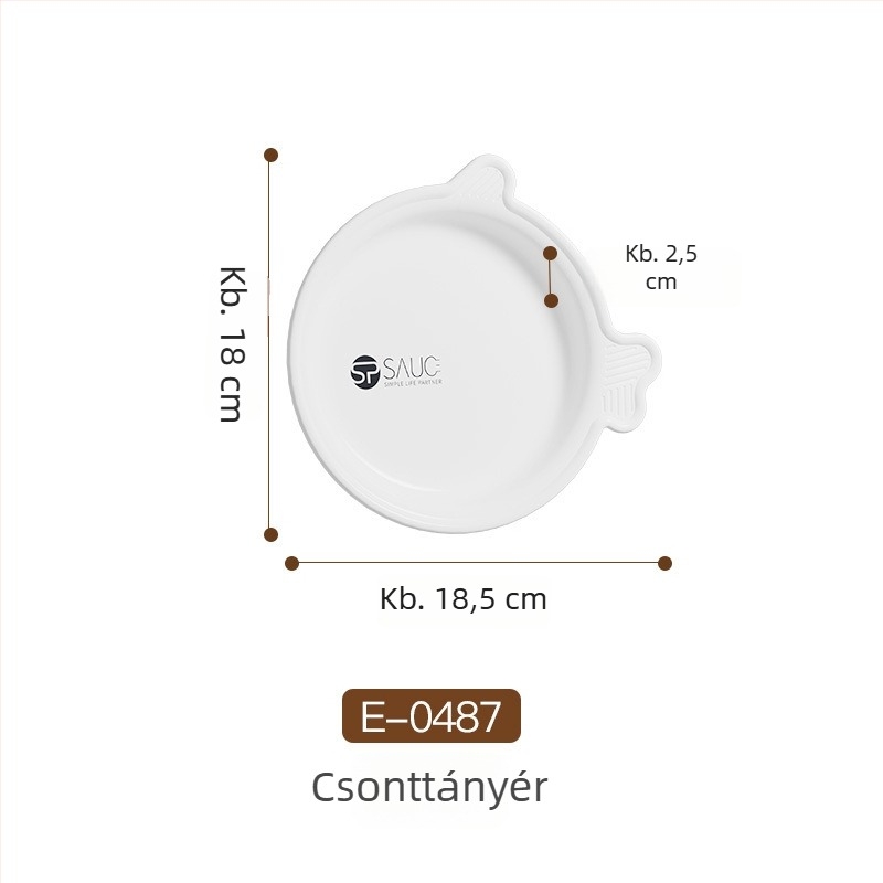 PP anyagú lapos tál, kerek alakú, mikrohullámú sütőben használható, modern minimalist stílus