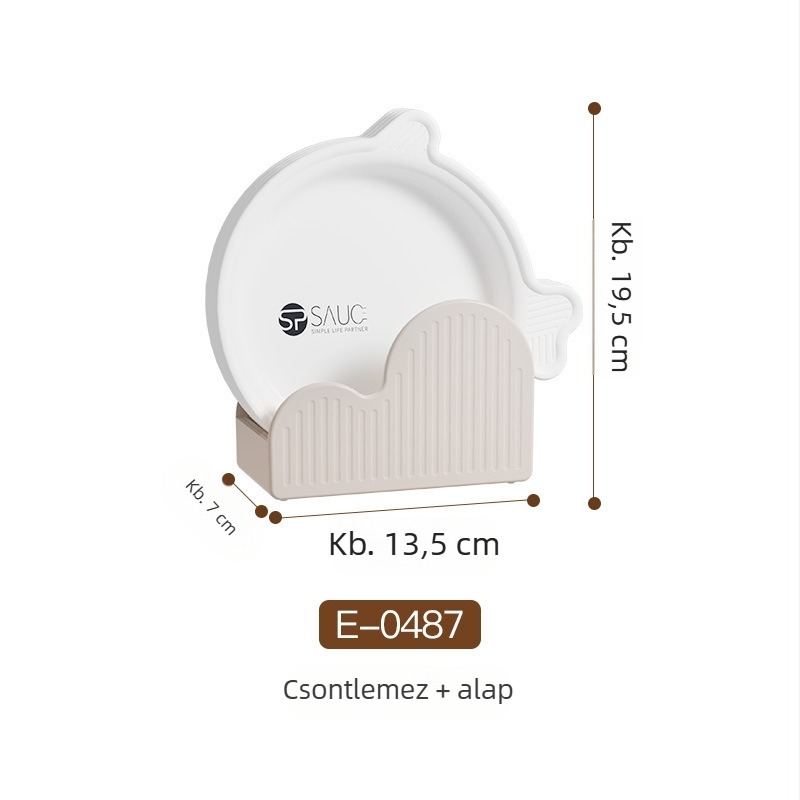 PP anyagú lapos tál, kerek alakú, mikrohullámú sütőben használható, modern minimalist stílus