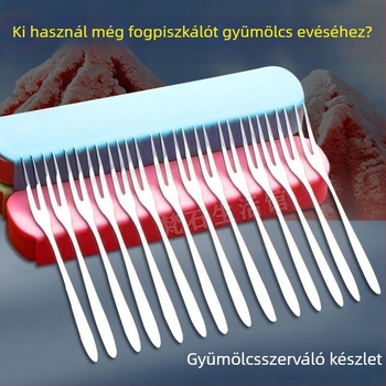 Gyümölcs villa 304 rozsdamentes acélból, kétfogú, kerek végű, modern minimalista stílus, kód pdd1580