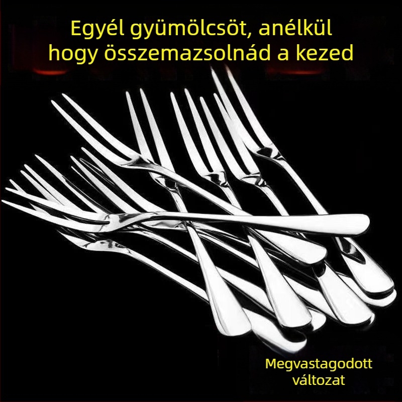 Gyümölcs villa 304 rozsdamentes acélból, kétfogú, kerek végű, modern minimalista stílus, kód pdd1580