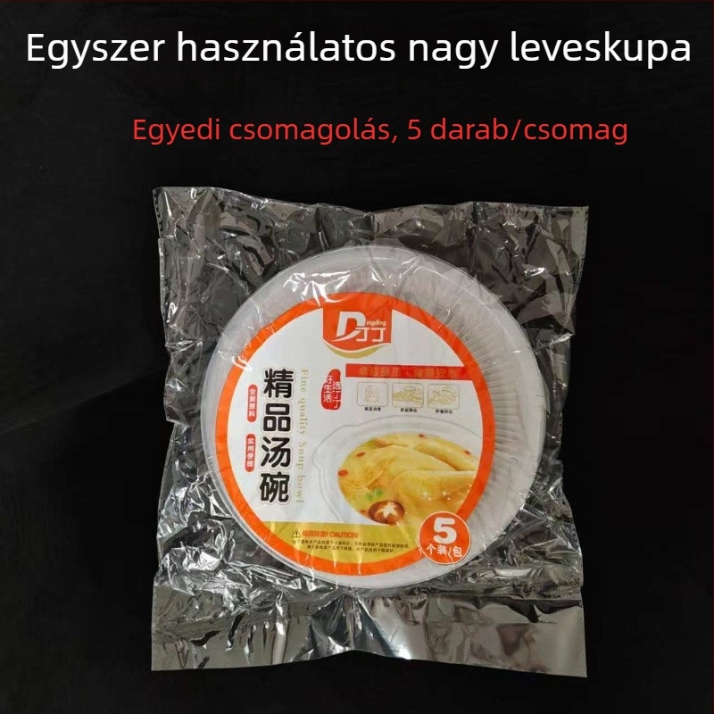 Egyszer használatos tál, műanyag, átlátszó, 1400 ml kapacitás, kerek alak, testreszabás elérhető