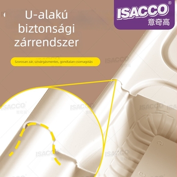 Egyszer használatos kukoricakeményítő-alapú ebédes doboz, 3/4/5 rekeszes, biológiailag lebomló, logó nyomtatás elérhető