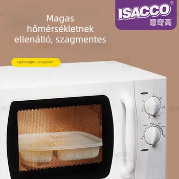 Egyszer használatos kukoricakeményítő-alapú ebédes doboz, 3/4/5 rekeszes, biológiailag lebomló, logó nyomtatás elérhető