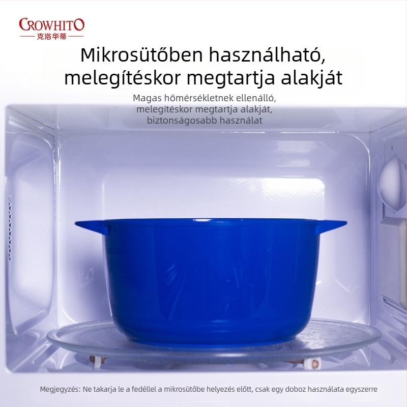 Kör alakú műanyag élelmiszertároló doboz zárófedővel, hűtőszekrényhez, gyümölcsök és zöldségek, száraz élelmiszerek és tészták tárolására, ebédes doboz
