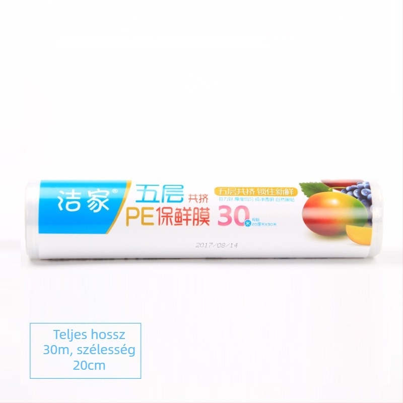 Okeus élelmiszer fólia – hagyományos hűtőben tárolásra szolgáló otthoni műanyag fólia; anyag: műanyag; hőállóság: -60°C–100°C; szavatosság: 48 hónap; csomagolás: egyszerű; 60 darab