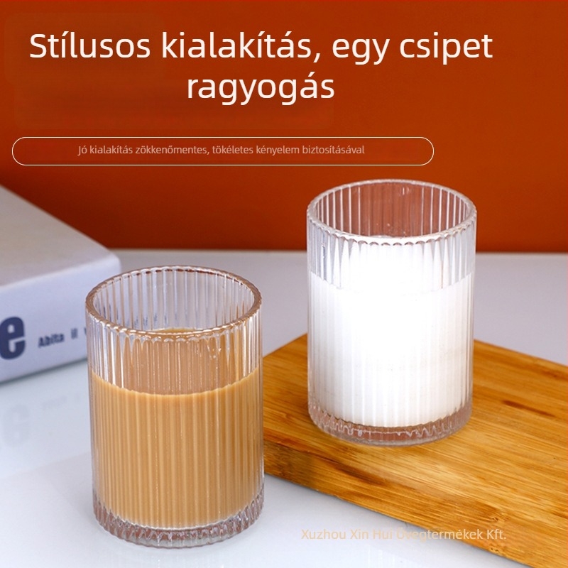 Üveg italos pohár szívószállal, szódás-lime üveg, hat darabos készlet, egy rétegű, hőálló