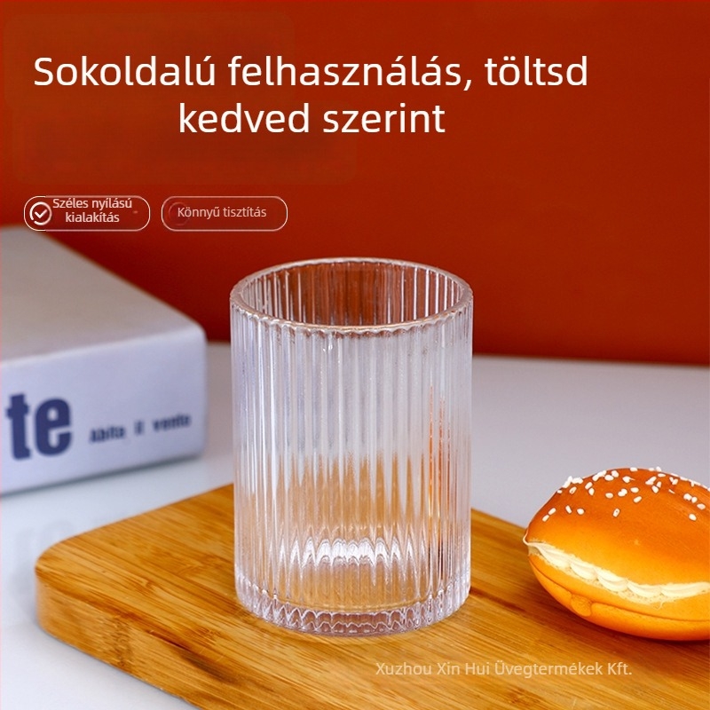 Üveg italos pohár szívószállal, szódás-lime üveg, hat darabos készlet, egy rétegű, hőálló