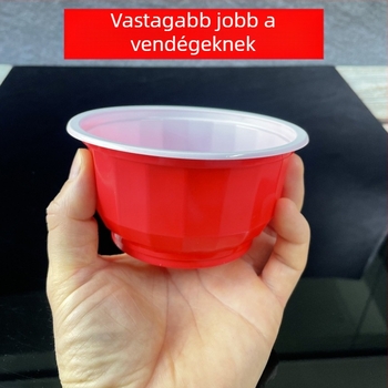 Extra vastag egyszer használatos piros tál házias esküvői vacsorákhoz, hőálló műanyag gőzölő tál