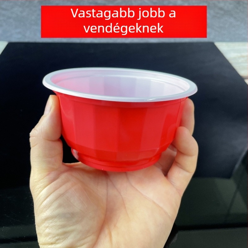 Extra vastag egyszer használatos piros tál házias esküvői vacsorákhoz, hőálló műanyag gőzölő tál