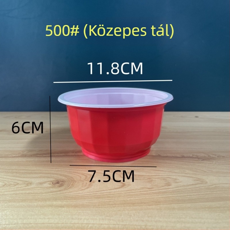 Extra vastag egyszer használatos piros tál házias esküvői vacsorákhoz, hőálló műanyag gőzölő tál