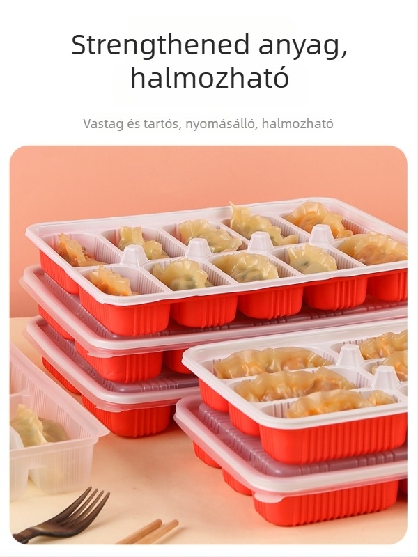 Gőzölt dim sum csomagoló doboz nagy rácsos tálcával – egyszer használatos, élelmiszer-minőségű PP5, logó nyomtatás, mikrohullámú sütőben nem használható, kereskedelmi célokra