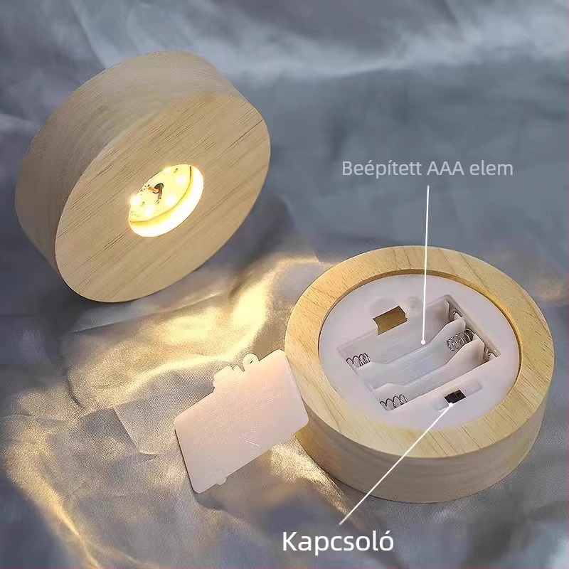 LED világító kör alakú pohár alátét – egyszínű, modern minimalist stílus, biológiailag lebomló