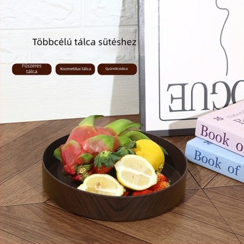 Műanyag gyümölcstál, kör alakú, modern minimalista stílus, csíkos minta