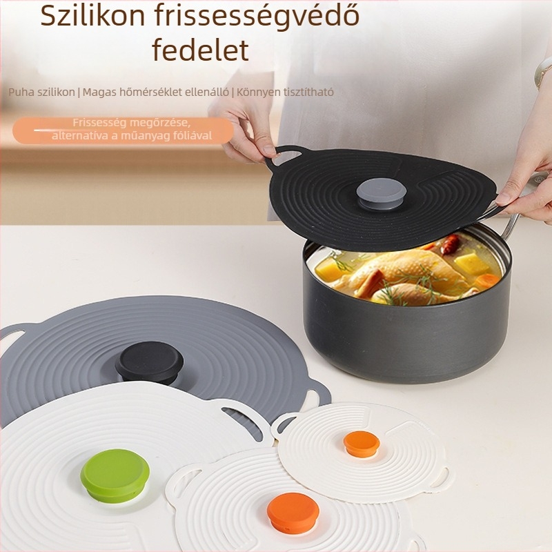 Szilikon fedél edényekhez – élelmiszer-minőségű, porvédett, ellenálló a magas hőmérséklettel, égés elleni védelem
