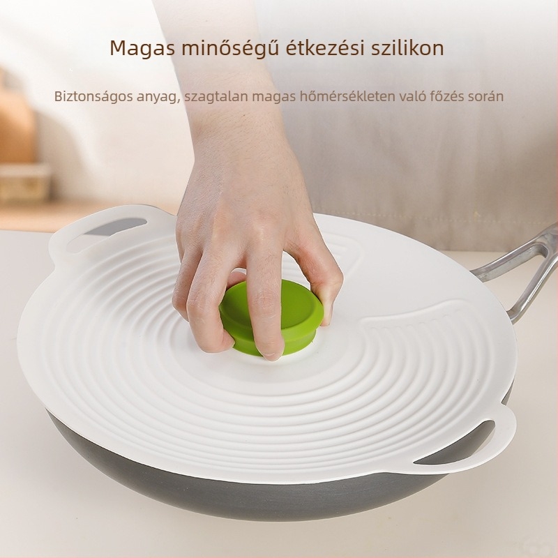 Szilikon fedél edényekhez – élelmiszer-minőségű, porvédett, ellenálló a magas hőmérséklettel, égés elleni védelem