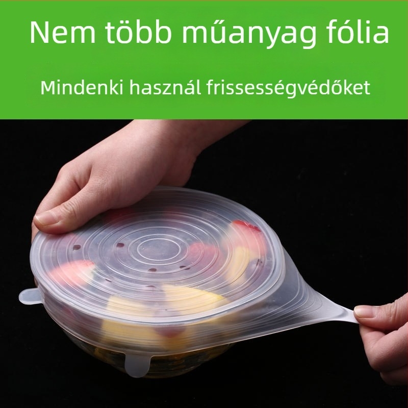 Szilikon frissességmegőrző fedők, 6 darabos készlet, többfunkciós tálfedők, nyújtható szilikon fedők élelmiszer-frissesség megőrzéséhez, konyha és otthon