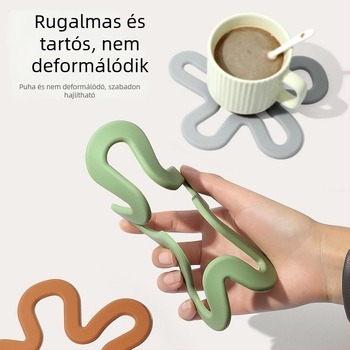 Szilikon étkező alátét, szabálytalan alakú, egyszínű mintázat, modern minimalist stílus, hőálló