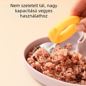 Szilikon bébi etetőtál integrált szívókoronggal – Coconut, 1 db, 6 hónapos kortól