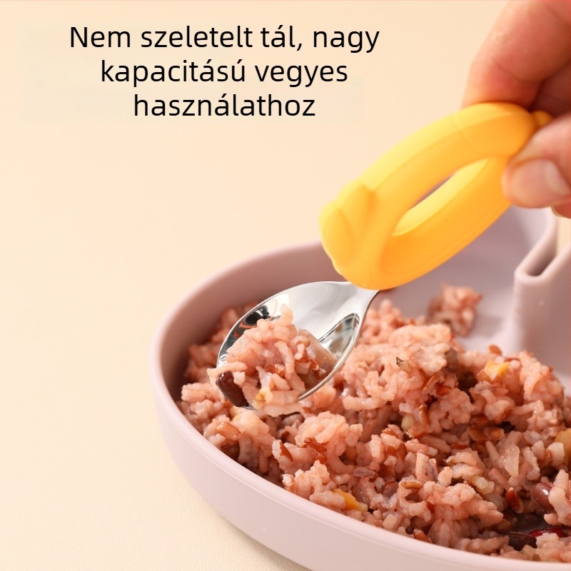 Szilikon bébi etetőtál integrált szívókoronggal – Coconut, 1 db, 6 hónapos kortól