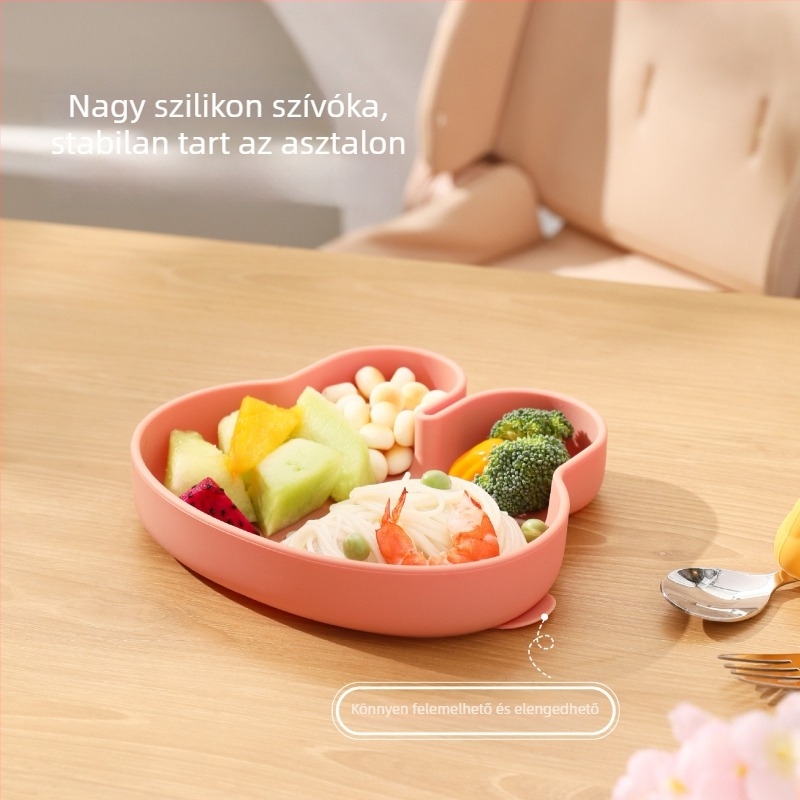 Szilikon bébi etetőtál integrált szívókoronggal – Coconut, 1 db, 6 hónapos kortól