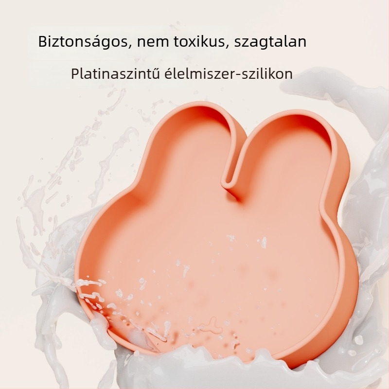 Szilikon bébi etetőtál integrált szívókoronggal – Coconut, 1 db, 6 hónapos kortól