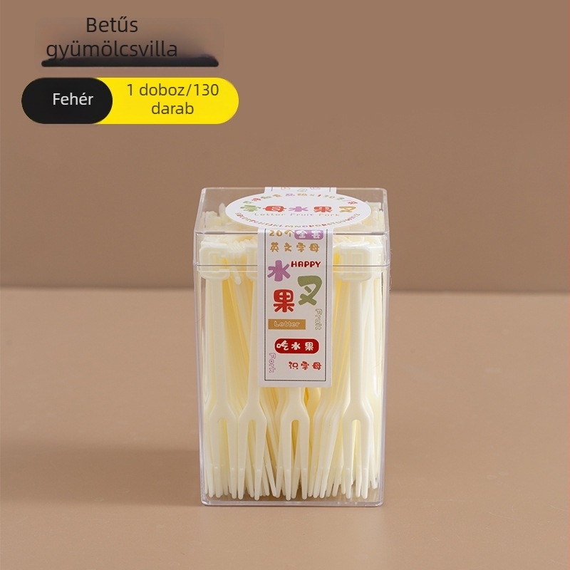 Műanyag gyümölcs villa készlet gyerekeknek, modern minimalista stílus, 130 darabos készlet, 121 g
