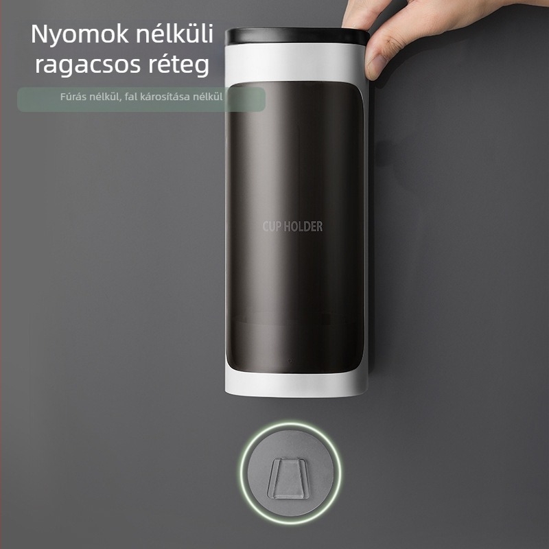 LOOCOO Automatikus pohárkihúzó és falra szerelhető papírtartó, ABS+PS, fúráss nélküli, 0,32–0,52 kg