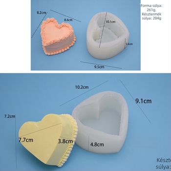 Szilikon forma – geometriai szív alakú DIY sütéshez (Márka: Raise Kai; Forma: Geometriai Szív; Anyag: Szilikon; Használat: DIY sütemény forma; Kategória: Sütőforma)