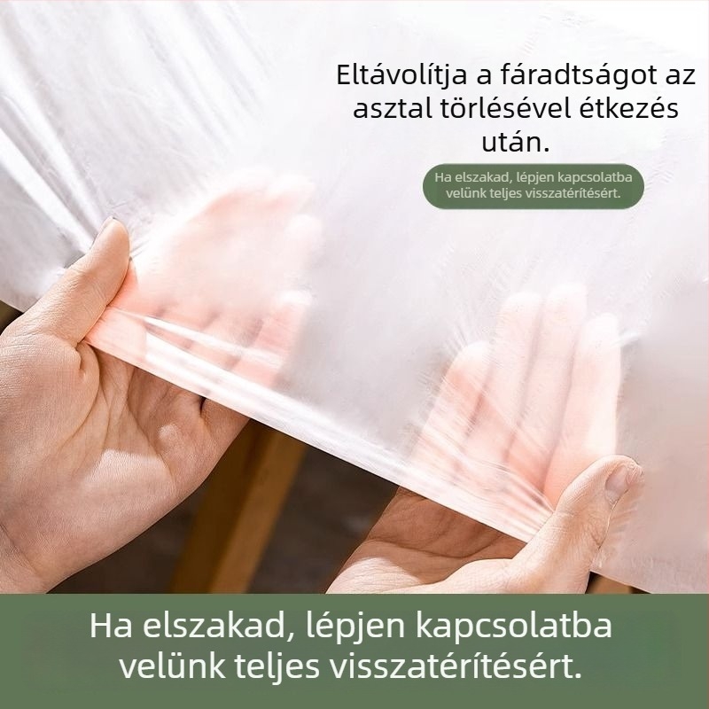 Egyszer használatos kerek asztalterítő, PE anyagból, nem lebomló, eltarthatóság 12 hónap