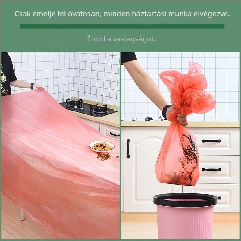 Egyszer használatos kerek asztalterítő, PE anyagból, nem lebomló, eltarthatóság 12 hónap