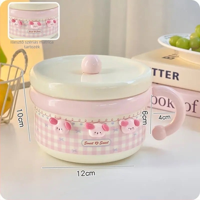Instant tál tészta 304 rozsdamentes acélból, fedéllel, nagy kapacitás, kockás mintázat, modern minimalist stílus