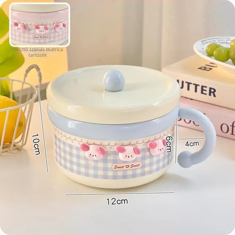 Instant tál tészta 304 rozsdamentes acélból, fedéllel, nagy kapacitás, kockás mintázat, modern minimalist stílus