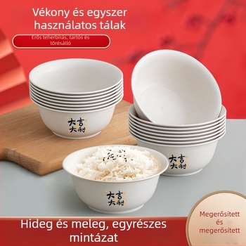 Egyszer használatos tál, vastagított és hőálló kínai étkészlet találkozókhoz; kapacitás 350 ml; anyag: más; minta: betűtípus; forma: kör
