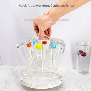Pohártartó és konyhapult rendező szárítóállvánnyal és tálcával — szénacél, japán stílus, súly 556 g.