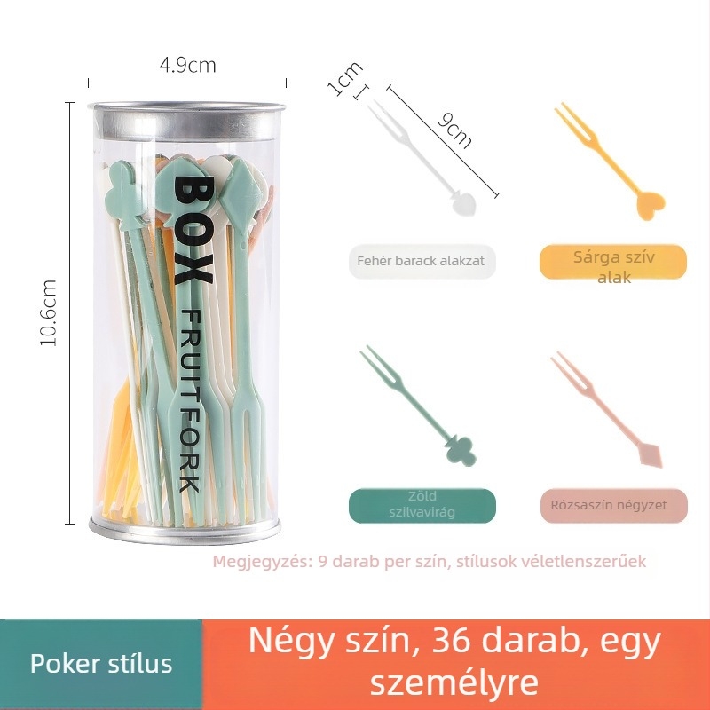 Egyszer használatos ABS gyümölcsvillák készlet, egyszínű design, egyszerű stílus, felnőtteknek