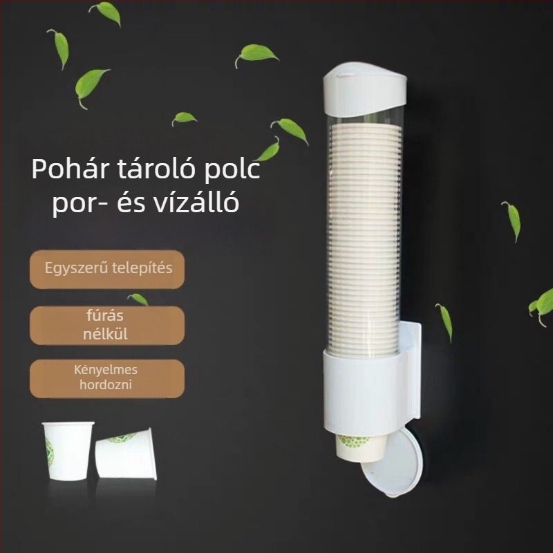 Longtai automata falra szerelt műanyag pohár tartó egyszer használatos papír poharakhoz intelligens adagolóval
