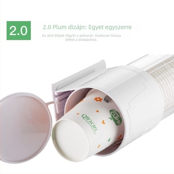 Műanyag asztali pohártartó, lyukasztás nélküli, modern minimál dizájn