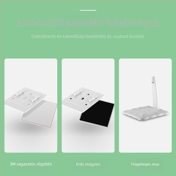 Műanyag asztali pohártartó, lyukasztás nélküli, modern minimál dizájn