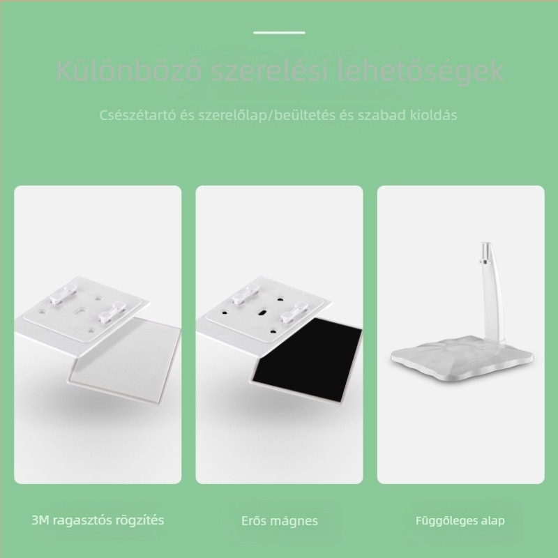 Műanyag asztali pohártartó, lyukasztás nélküli, modern minimál dizájn