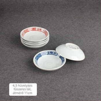 Porcelán kerek tál szószokhoz virágos mintával, modern minimalist stílusban