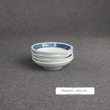 Porcelán kerek tál szószokhoz virágos mintával, modern minimalist stílusban