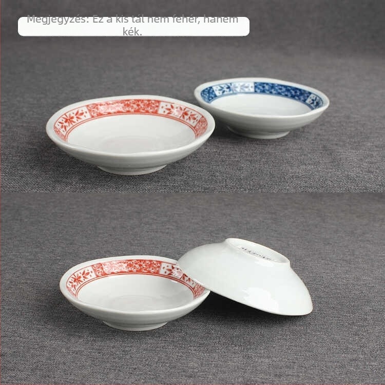 Porcelán kerek tál szószokhoz virágos mintával, modern minimalist stílusban