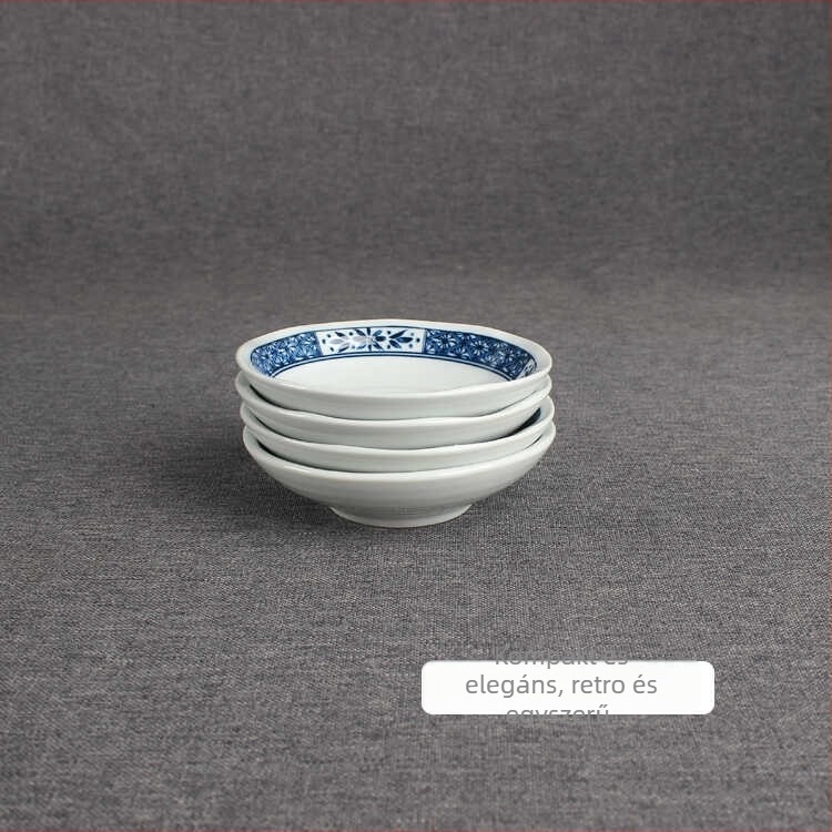Porcelán kerek tál szószokhoz virágos mintával, modern minimalist stílusban
