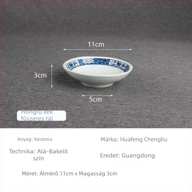 Porcelán kerek tál szószokhoz virágos mintával, modern minimalist stílusban