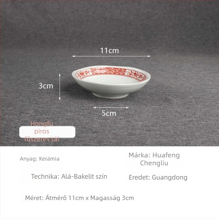 Porcelán kerek tál szószokhoz virágos mintával, modern minimalist stílusban