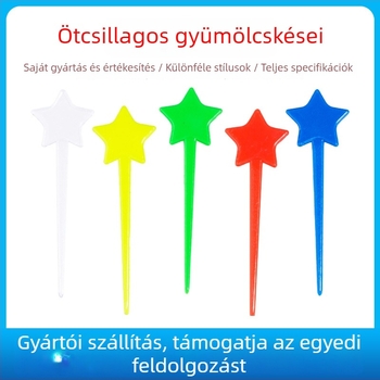 Endeavour Card műanyag csillag alakú gyümölcsvilla, modern minimalist design, nyomtatott logó