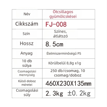 Endeavour Card műanyag csillag alakú gyümölcsvilla, modern minimalist design, nyomtatott logó