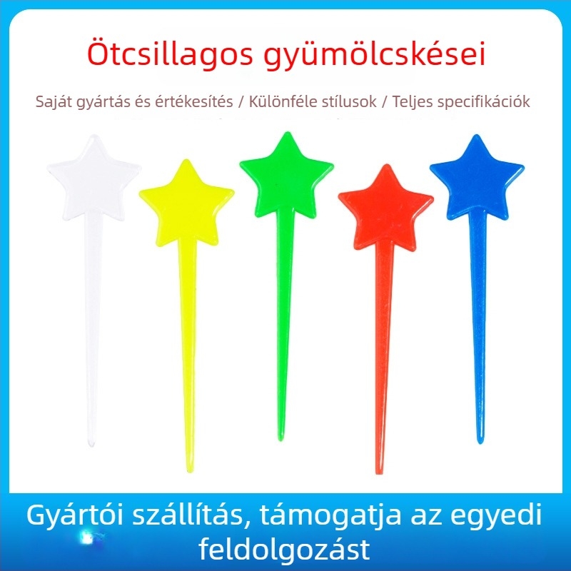 Endeavour Card műanyag csillag alakú gyümölcsvilla, modern minimalist design, nyomtatott logó