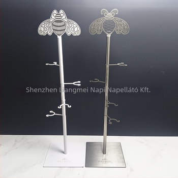 Rozsdamentes acél pohártartó kijelzőállvány – Skandináv egyszerű stílus, 2,5 kg, okos dizájn, fúrás nélkül